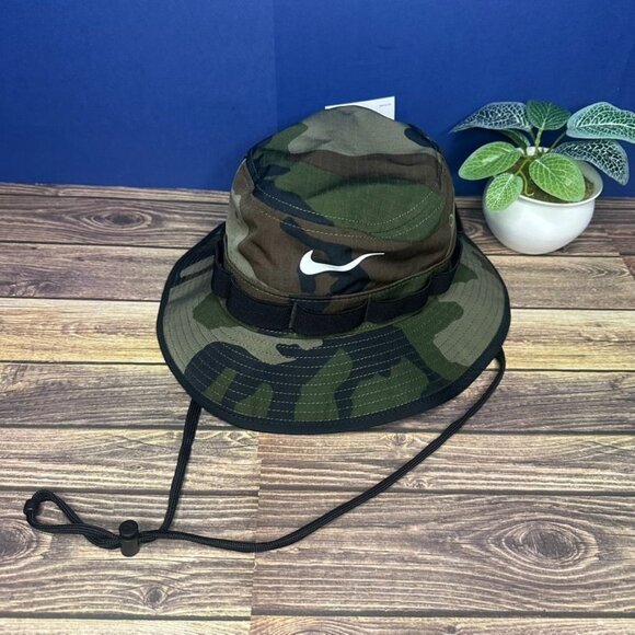 Nike Dri-FIT Apex Camo Print Bucket Hat NWT Size Small Adult Unisex (FB5622-222) - Picture 2 of 10